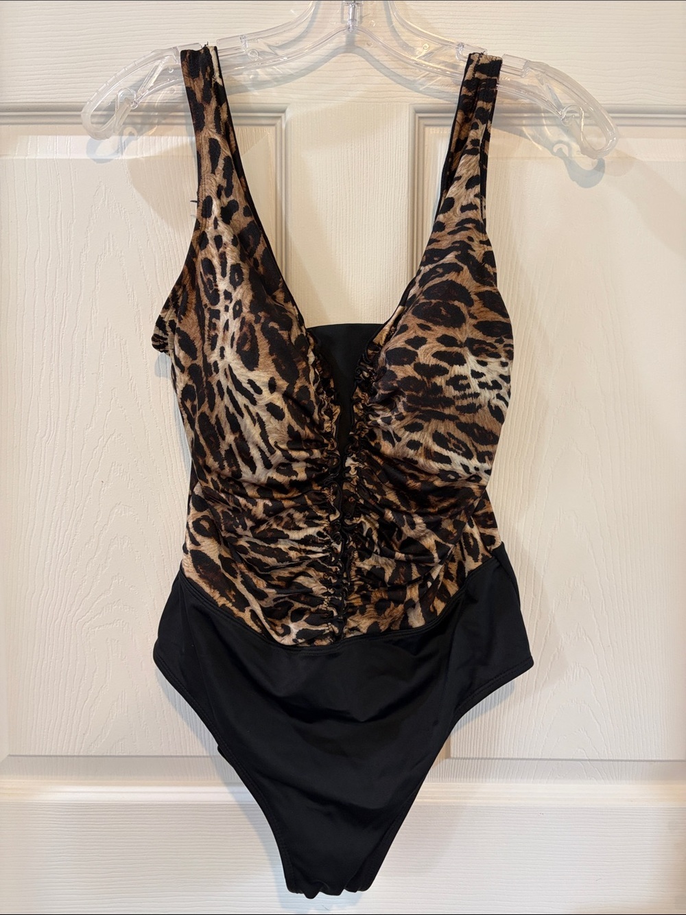 Longitude Leopard Print and Black One-Piece Swimsuit